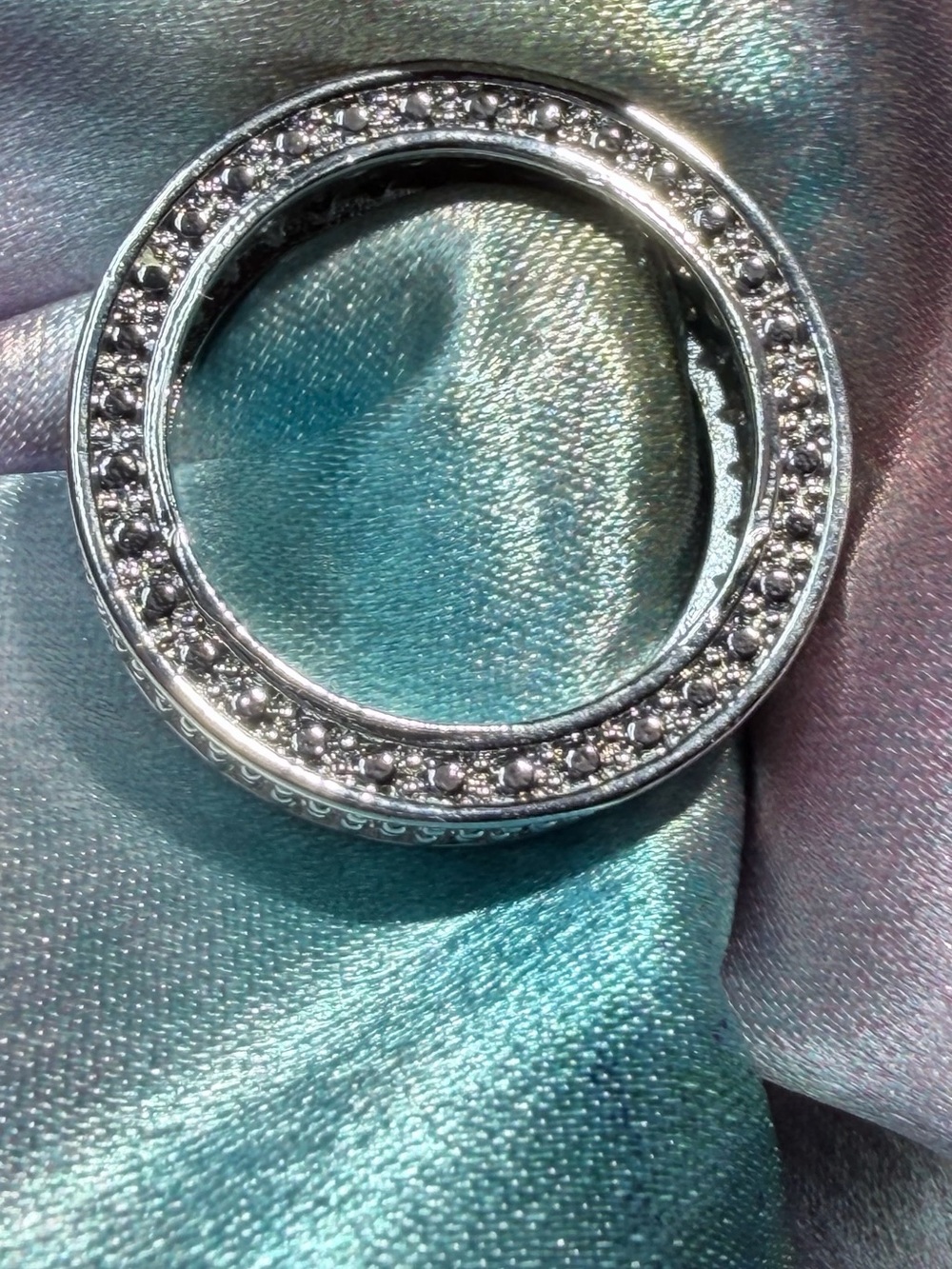 New Shimmering Moissanite Pavé' Classic and Sophisticated Eternity Band - Picture 1 of 6
